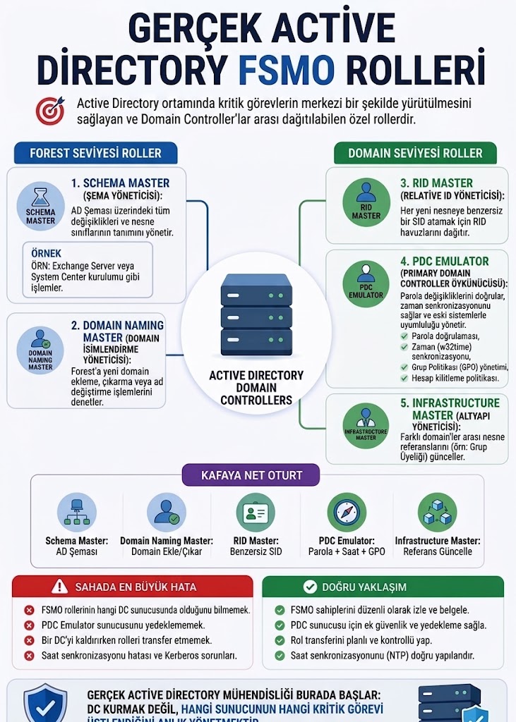  Active Directory FSMO Rolleri 